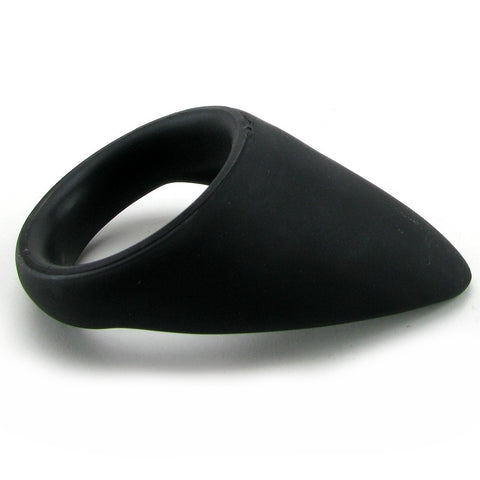 Black Teardrop Shaped Silicone Cock Ring, image 1