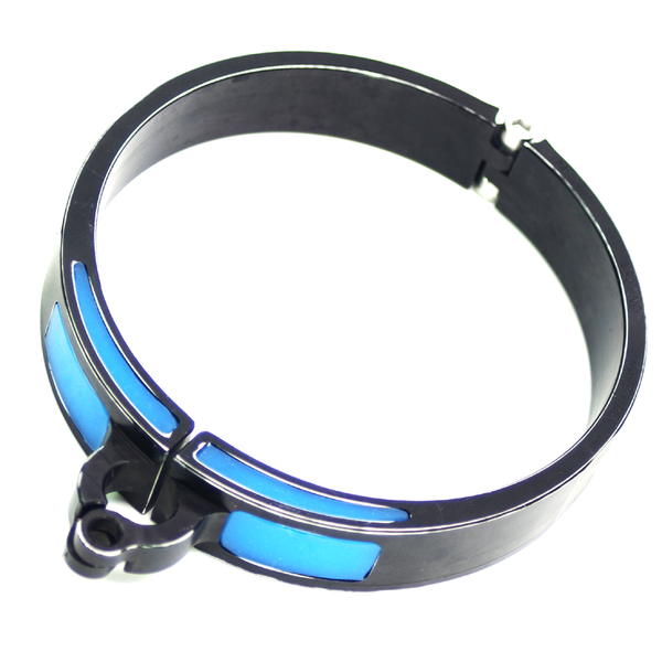 Blue Cyber Slave Collar